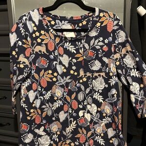 Chico's Blue and Orange 3/4 Sleeve Blouse